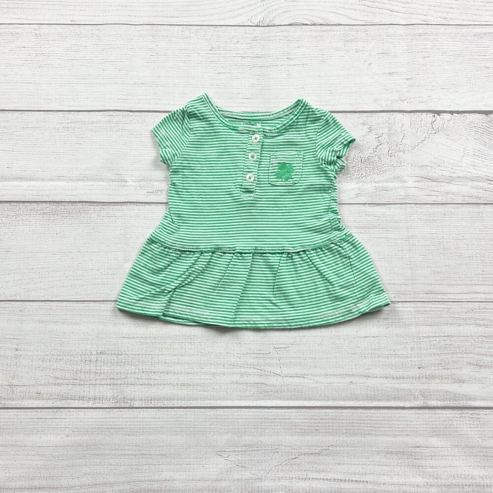 Carter’s Striped Peplum Shamrock Shirt - Picture 1 of 3